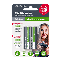 Аккумулятор предзаряженный RTU GoPower HR6 AA BL2 NI-MH 2400mAh (2/20/240)