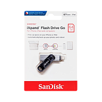 Флеш-накопитель SanDisk Go iXpand 64GB USB3.0 Lightning (m) металл+пластик черный