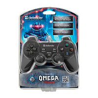 Геймпад проводной Defender Omega USB 12 кн./2 стика черный (1/20/40) 