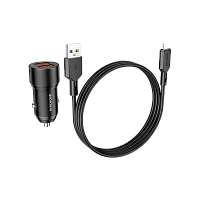 Автомобильное З/У Borofone BZ19B 2USB 18W с кабелем microUSB черный (1/94/376) 