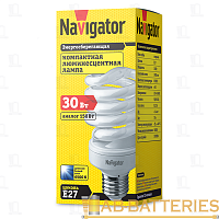 Лампа люминесцентная Navigator SF10 E27 30W 6500К 220-240V спираль матовая (1/10/50)