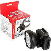 Фонарь налобный Ultraflash LED5363 1.2W 9LED от аккумулятора 2 режима черный (1/5/100)