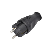 Вилка электрическая Прогресс С/З 16A черный (1/20/200)