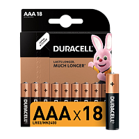 Батарейка Duracell Basic LR03 AAA BL18 Alkaline 1.5V (18/180/62640)