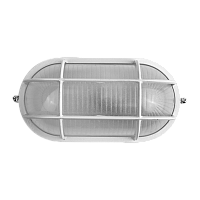 Светильник влагозащищенный Camelion 1401S 60W 230V E27 накладной решетка 100мм белый (1/12)