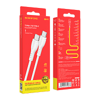 Кабель Borofone BX51 Type-C (m)-Type-C (m) 1м 3.0A 60W ПВХ белый (1/360)