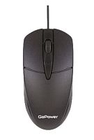 Мышь проводная GoPower GPM01 классическая USB черный (1/100) 