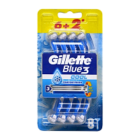 Бритва одноразовая Gillette "BLUE3 Cool" 3 лезвия ENG 6+2шт. (1/3/12)