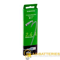 Кабель Borofone BX21 USB (m)-Type-C (m) 1м 3.0A нейлон серый (1/648)