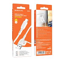 Кабель Borofone BX91 USB (m)-Type-C (m) 1м 3.0A ПВХ белый (1/360)