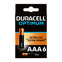 Батарейка Duracell Optimum LR03 AAA BL6 Alkaline 1.5V (6/48)