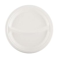 Тарелка 2-х секционная 225мм сахарный тростник 50 шт/уп (1/250)