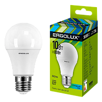 Лампа светодиодная Ergolux A60 E27 10W 4500К 180-240V груша (1/10/100)