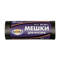 Мешки для мусора Paterra 30л 6мкм ПНД 25шт. черный (1/80)