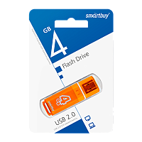 Флеш-накопитель Smartbuy Glossy 4GB USB2.0 пластик оранжевый