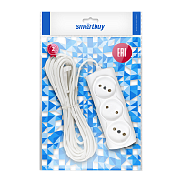 Удлинитель Smartbuy 3р.Б/З 6A 5.0м ШВВП 2x0.75мм² белый (1/50)