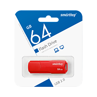 Флеш-накопитель Smartbuy Clue 64GB USB2.0 пластик красный