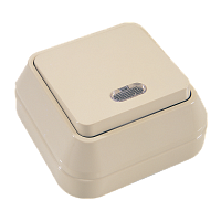 Выключатель Makel Light Siva Ustu 1-клав.10A пластик накладной кремовый 45221 (1/10)