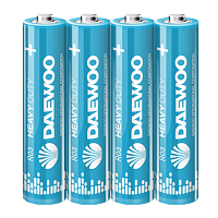 Батарейка Daewoo R03 AAA Shrink 4 Heavy Duty 1.5V (4/40/960)