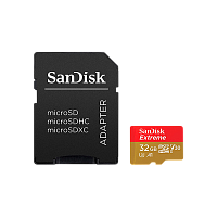 Карта памяти microSD SanDisk Extreme Action Cameras 32GB Class10 UHS-I (U3) 100 МБ/сек V30 с адаптер