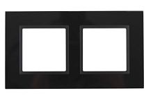 Рамка ЭРА Elegance 14-5102-05 2-местная горизонтальная стекло черный (1/5/50)
