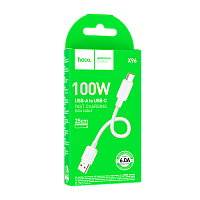 Кабель HOCO X96 USB (m)-Type-C (m) 0.25м 6A 100W силикон белый