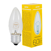 Лампа накаливания Старт E27 60W 230V свеча ДС прозрачная (1/10/100)