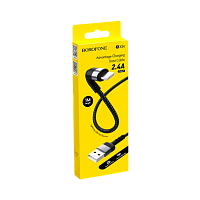 Кабель Borofone BX34 USB (m)-Lightning (m) 1.0м 2.4A нейлон черный (1/360)