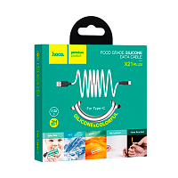 Кабель HOCO X21 Plus USB (m)-Type-C (m) 2м 3.0A силикон черный белый (1/28/168)