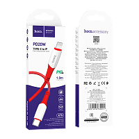 Кабель HOCO X70 Lightning (m)-Type-C (m) 1м 20W нейлон красный (1/31/310)