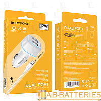 Автомобильное З/У Borofone BZ14 2USB 2.4A с кабелем microUSB белый (1/44/176) 