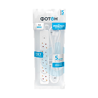 Удлинитель Фотон 16-55ЕS 5р.С/З 16A 5.0м с выкл. ПВС 3x1мм² белый (1/20)