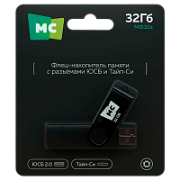 Флеш-накопитель MORE CHOICE МФ32a 32GB USB2.0 USB (m)/Type-C пластик черный 