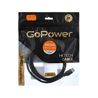 Кабель GoPower HDMI (m)-HDMI (m) 1.5м ПВХ ver.1.4 черный Premium Zip-Lock c подвесом (1/100)