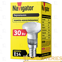 Лампа накаливания зеркальная Navigator E14 30W 230V рефлектор (1/10/100)
