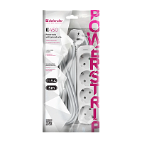 Удлинитель Defender E450 4р.С/З 10A 5.0м ПВС 3x1мм² IP20 белый (1/30)