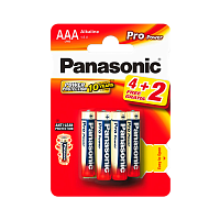 Батарейка Panasonic PRO Power LR03 AAA BL4+2 Alkaline 1.5V (6/72)
