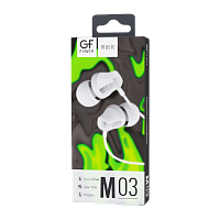 Наушники внутриканальные GFPower M03 с микр. белый (1/200) 