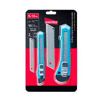 Набор ножей универсальных Smartbuy Tools 10 шт, с отлам.лезвием 9 мм и 18 мм, 2 ножа, 8 лезвий/120