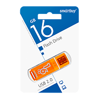 Флеш-накопитель Smartbuy Glossy 16GB USB2.0 пластик оранжевый