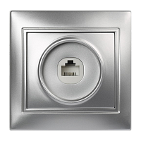 Розетка телефонная Smartbuy Венера 1гн. 1.5A Б/З АБС серебряный