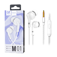 Наушники внутриканальные GFPower M01 с микр. белый (1/200)