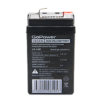 Аккумулятор свинцово-кислотный GoPower LA-430/101 4V 3Ah T1/ F1 (1/20) 