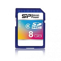 Карта памяти SD Silicon Power 8GB Class6 6 МБ/сек  | Ab-Batteries | Элементы питания и аксессуары для сотовых оптом
