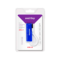 Картридер Smartbuy 717 USB2.0 SD/microSD/MS/M2 голубой