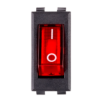 Выключатель SmartBuy клавишный 250В 16А (3с) ON-OFF с подсветкой красный (1/10)