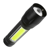 Фонарь туристический Космос 1011 3W ХРЕ+COB от аккумулятора черный (1/48/288)