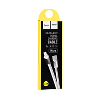 Кабель HOCO X4 USB (m)-microUSB (m) 1.2м 2.4A силикон белый (1/32/320)