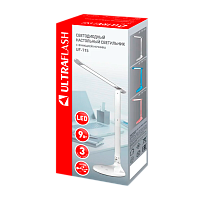 Светильник настольный Ultraflash UF-715 9W 230V 1LED на основании сенс. 3 ур.ярк.+ночник белый (1/30