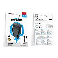 Сетевое З/У Borofone BAS71A 1USB 2.1A с кабелем Lightning черный (1/20/120)